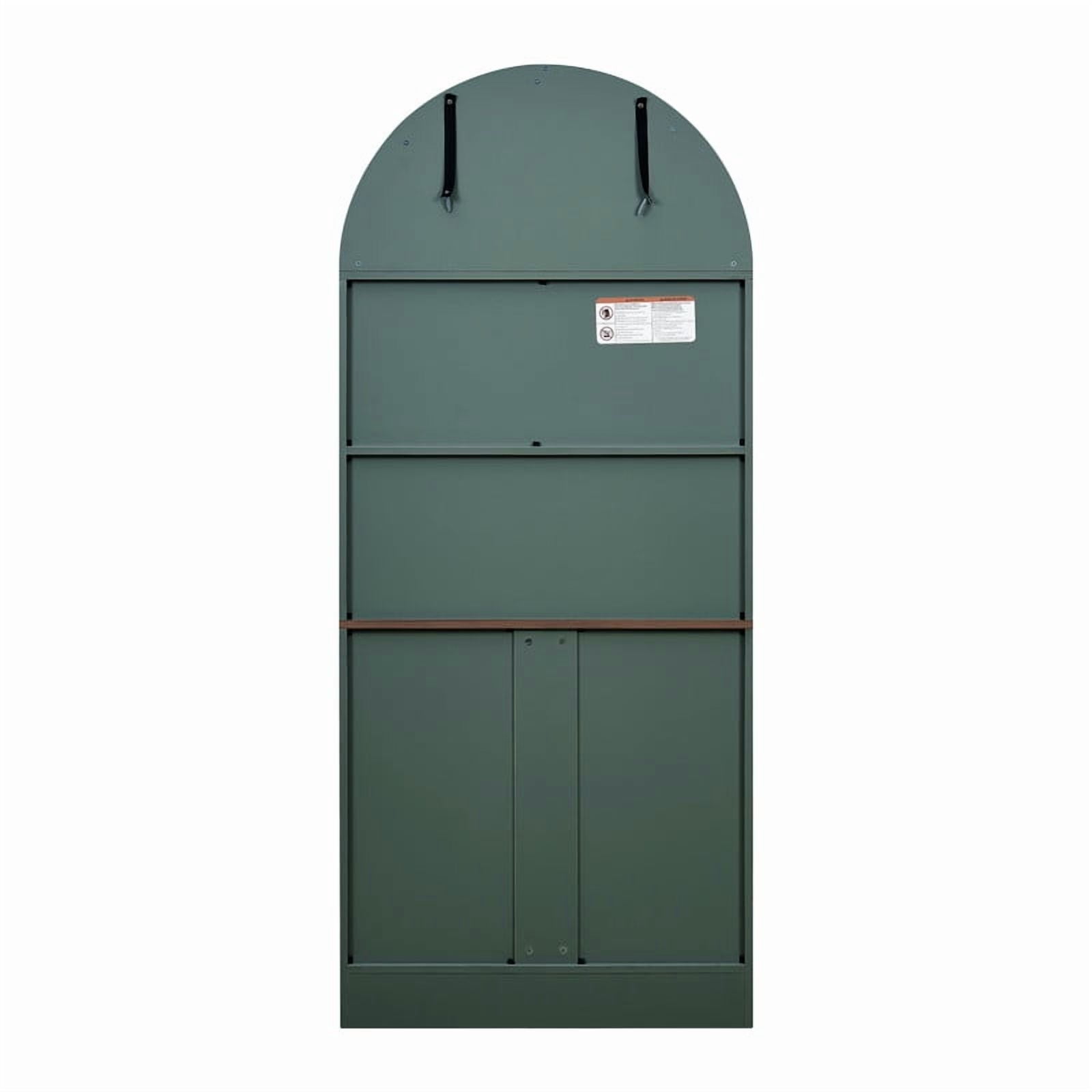 Arched Bar Wine Storage Liquor Cabinet with Removable Wine Grid, Freestanding Bookcase with Adjustable Shelves