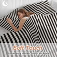 thumbnail image 5 of Black Striped Bedding 3 Piece Duvet Cover Set Queen Size, Modern Simple Farmhouse Beige Vintage Soft Microfiber Comforter Cover with Zipper Closure & Pillowcases, Wrinkle & FadeResistant Quilt Cover, 5 of 9