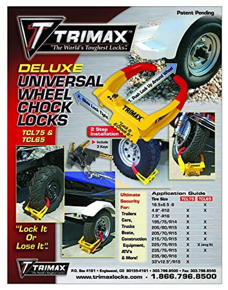 ホイールロックTrimax TCL65 Wheel Chock Lock Amazon.com: Trimax TCL65 - Trailer Wheel Lock - Fits 6