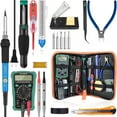 thumbnail image 1 of Amdohai 60W Digital 200-450℃ Temperature Adjustable Soldering Iron Kit Electric Multimeter Desoldering Pump Professional Welding Tool Simple Set, 1 of 7