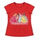 thumbnail image 1 of Playera Para Niña Disney Princesas Cuello Redondo Manga Corta Talla 10 Rojo, 1 of 2