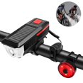 thumbnail image 2 of Juego de bocina y luz de bicicleta con energía solar para bicicleta recargable por USB H BRILLAR  Rojo Verde, 2 of 5