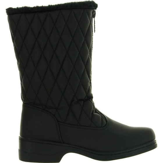 totes womens freya waterproof insulated winter boots flat heel