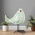 thumbnail image 3 of Urban Porcelain Standing Bird Figurine with Open Beak and Metal Legs Design Gloss Finish Blue, 3 of 5