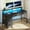 Black, variant on Greenstell 39 inch Computer Desk with Monitor Shelf, LED Lights, Power Outlets & 5 Storage Drawer, Home Office Desk, White