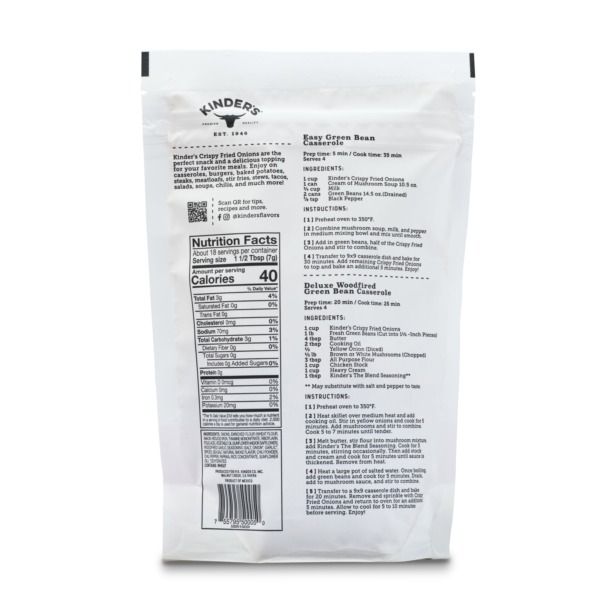 Kinder's Crispy Fried Onion Original Recipe, 4.5 oz
