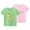 Green+Pink, variant on SGFCWSX Girls Short Sleeve 2 Pack T-Shirt, Kids Crew Neck Soft Cotton Graphic Top, Casual Summer Tees Pink Size 9-10 Years