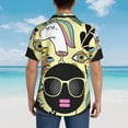 thumbnail image 4 of Kll Men'S Hawaiian Shirt Short Sleeve Button Down Beach Shirts-Black Head African Woman, 4 of 7