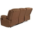 thumbnail image 3 of Harmony Series Chocolate Brown Microfiber Sofa with Two Built-In Recliners, 3 of 7