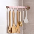 thumbnail image 3 of opvise Strong Adhesive Wall Mounted 6-Hook Kitchen Bathroom Hanger Storage Rack Holder Blue, 3 of 8