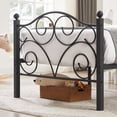 thumbnail image 5 of VECELO Metal Platform Bed Frame with Victorian Headboard and Footboard, Modern Bedroom Mattress Platform Foundation, Twin Size, Black, 5 of 8