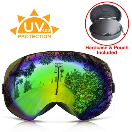 Xspec Snow Snowboard Ski Goggles UV400 w/ Detachable Lens w/ Hard