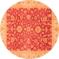 thumbnail image 1 of Ahgly Company Indoor Round Oriental Orange Traditional Area Rugs, 6' Round, 1 of 4