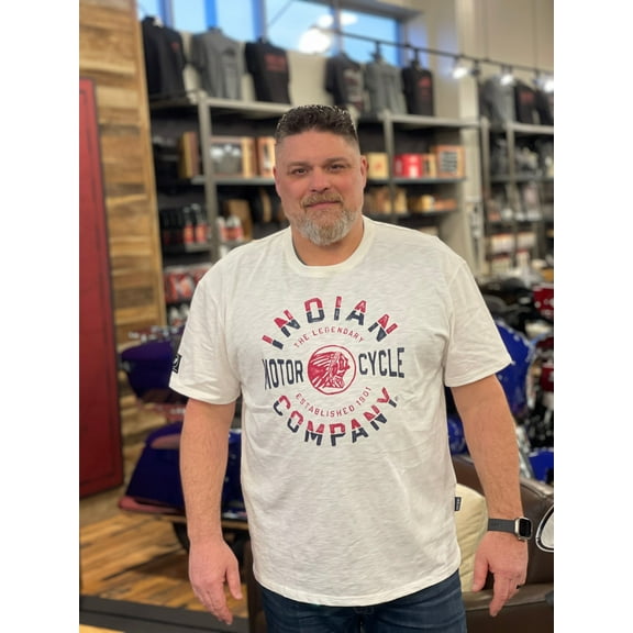 Indian Motorcycle Men's Circle Legendary Tee, White | 2864772