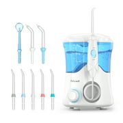 Water Flosser for Teeth, Dental Oral Irrigator with 8 Jet Tips,10 Adjustable Modes,600ML Water Tank, Non-Slip Base, Quiet Professional Electric Flosser for Braces Care, Teeth Cleaner, White