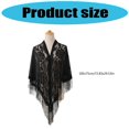 thumbnail image 3 of Stylish Lace Ponchos with Fringed Edges Multiuse Shawl for Various Outfit Eye Catching Sunproof Triangle Shoulder Wrap Yellow, 3 of 4