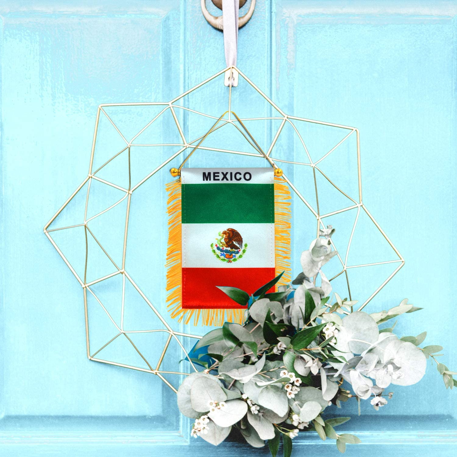 Mexico Mini Banner Flag For Car & Home Window's Mirror Hanging Mexican Dual Side