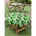 thumbnail image 4 of Outdoor Tablecloth with Umbrella Hole for Patio/Picnic/Party/Camping, Green Football Waterproof Table Cloth Round Cover Washable, Watercolor Soccer Geometric Sports (Dia 54"), 4 of 9