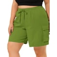 thumbnail image 5 of Hanerdun Women Cargo Shorts Female Casual Bottom Gym Trouser with Pockets Army Green L, 5 of 5