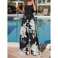 thumbnail image 6 of Jumpsuits for Women Summer One-Piece Sleeveless Boho Floral Wide Leg Romper Vacation Outfits Black & White S, 6 of 9