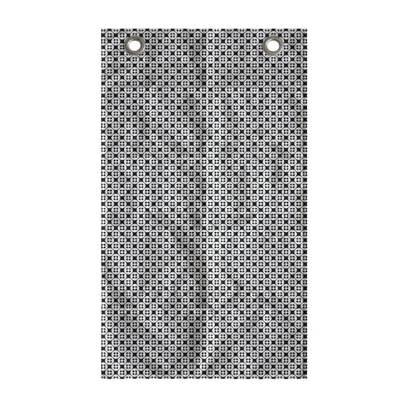 Abstarct Hanging Pocket Organizer, Simple Minimalist Geometric Shapes Crosses Circles Squares Monochrome Art, Printed Polyester Storage Bag with Pockets, 21" x 31", White Charcoal Grey