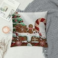 thumbnail image 2 of Qinduosi Christmas Throw Pillow Cushion Cover, with Cream Cartoon Snowflakes , Decorative Square Accent Pillow Case, , White Brown Vermilion, 2 of 5