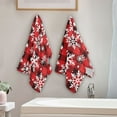 thumbnail image 4 of 2-Piece Polyester cotton Towel Set Absorbent Black and White Checkered Snowflake Hand Towel Bath Towel Soft and Comfortable Machine Wash 28.3x14.4, 4 of 7