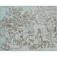 thumbnail image 3 of Paul Sandby 14x12 Black Modern Framed Museum Art Print Titled - Landscape with a Milk Maid and a Beau, 3 of 5