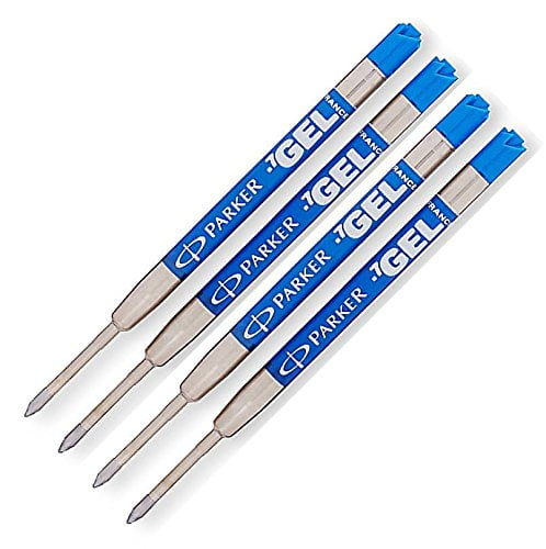 Parker Quink Refill Ink for Ballpoint Ball Pens, Medium Point, Blue Ink, 4-Total refills ( 30526PP-2PK)