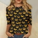 thumbnail image 1 of Ailaofu 3/4 Length Sleeve Women Tops Crew Neck Blouses Dressy Casual Summer T Shirts Loose Fit Business Work Clothes, 1 of 4