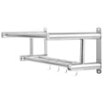 thumbnail image 2 of Eease Stainless Steel Wall Mounted Towel Rack with Double Bar and Hook, 2 of 5