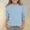 Blue, variant on Girls T Shirts Striped Casual T-Shirt Baggy 3/4 Length Sleeve Cute Tops Fashion Blouse Army Green 10-11Y