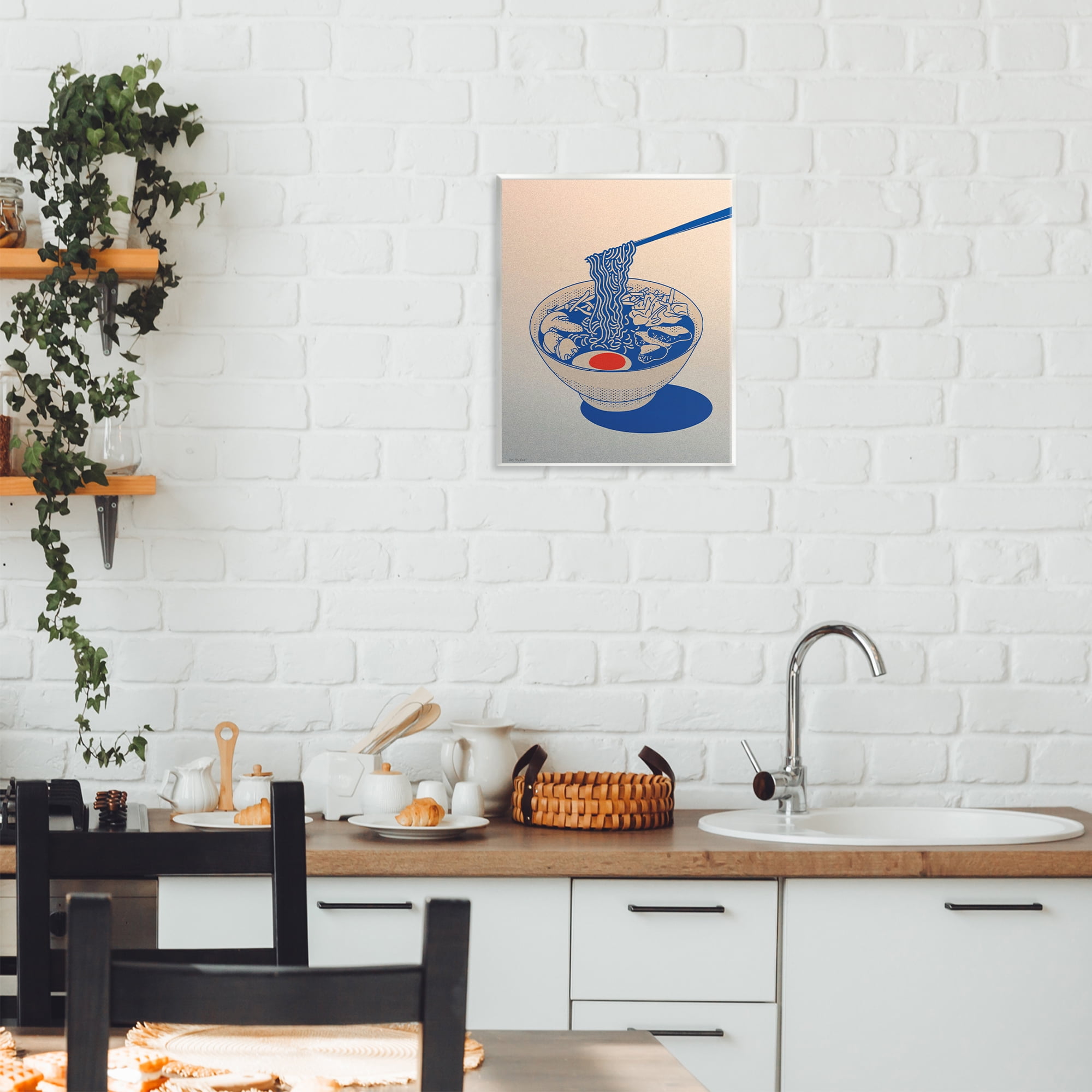 Ramen Noodle Bowl Gradient Wall Plaque Art, design by Seven Trees Design