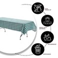 thumbnail image 4 of Exquisite 12 Pack Premium Rectangular Plastic Tablecloth Cover 54" x 108" - Teal Gingham, 4 of 6