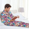 thumbnail image 5 of KLL Watercolor Owl Sleepwear Mens Flannel Pajamas,Long Cotton Pj Set, 5 of 7