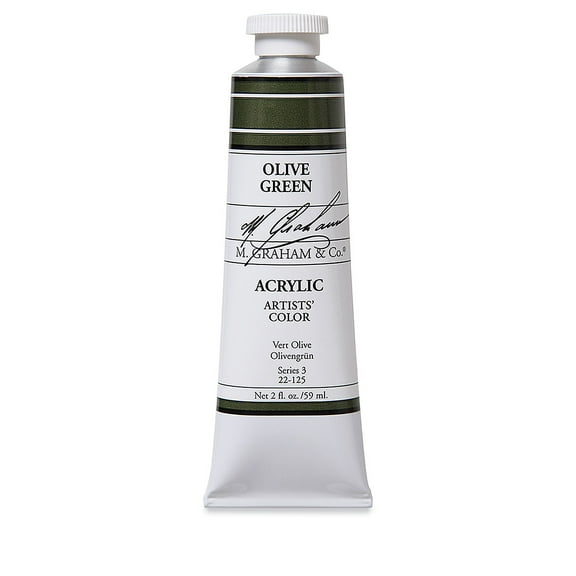 M. Graham 2-Ounce Tube Acrylic Paint, Olive Green