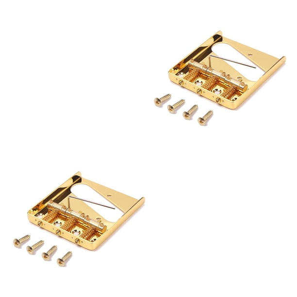 Yuarrent Sillín de guitarra eléctrica, Color dorado, componente de repuesto, accesorio modificado, fijador de cuerdas, reemplazo de la pieza 2piezas