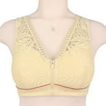 thumbnail image 5 of Sngxgn Women's Plus Size Front-Closure Wireless Bra Underwire(Yellow,46), 5 of 5