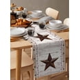 thumbnail image 6 of ERUNPONLY American Country Table Runner - 36 Inch Long Farmhouse Barn Star Brown Berry Cotton and Linen Blended Dress Scarves Farmhouse Table Runner for Kitchen Dining, Coffee Table, 13"x36", 6 of 8