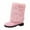 Pink, variant on Work Boots for Women Christmas Thick Heel Pointed Toe Mid Calf Boots Shoes Women's Ankle Boots & Booties