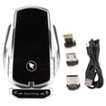 thumbnail image 2 of 15W Sans Fil Rapide, Voiture Sans Fil Charge Rapide Argent 360 Rotation avec 3 Tête pour Smartphone Argent, 2 of 8