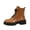 Brown, variant on EKVAHL Women's Glossy Combat Boots, Faux Leather Lug Sole Booties, Platform Ankle Boots for Party Daily Strolls Green