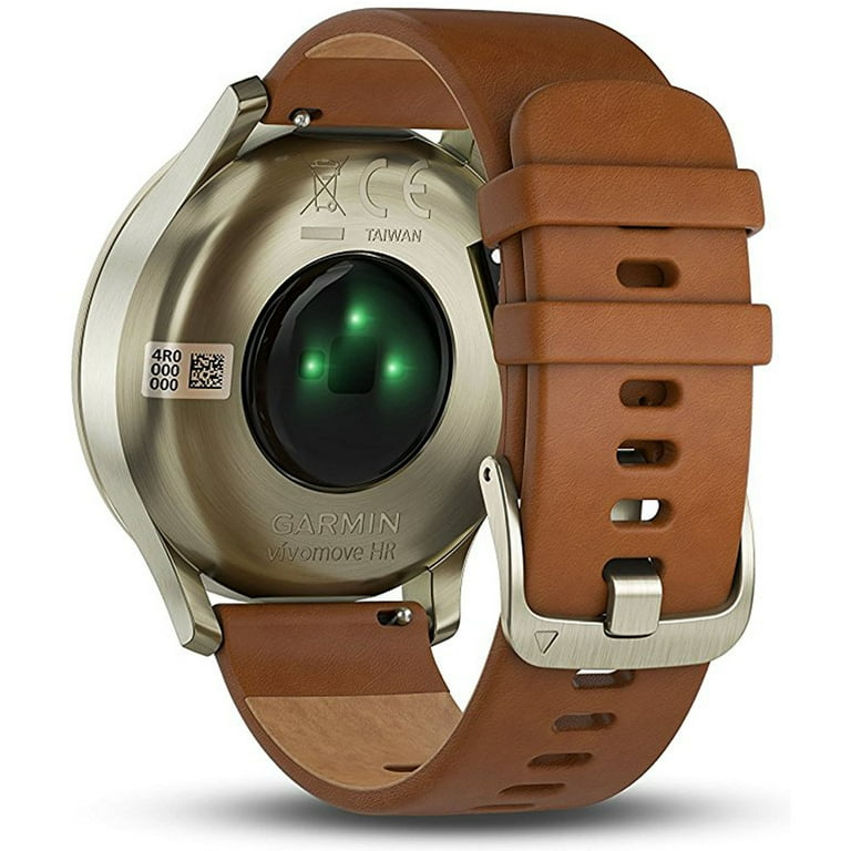 Garmin Vivomove HR, Premium, Gold Tone w/ Leather Band (Small/Medium) (010-01850-15) + 7-Piece Fitness Kit Walmart.com