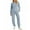 Grayish Blue, variant on UVN Two Piece Sets for Women Casual Outfits Sets Textured Long Sleeve Shirts and Long Pants Lounge Set Fall Pajama Sets with Pockets