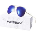 thumbnail image 6 of FEISEDY Polarized Aviator Sunglasses for Men Women Mirrored Lenses Metal Classic B2610, 6 of 14
