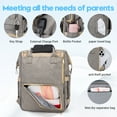 thumbnail image 3 of KABAQOO Baby Diaper Bag Backpack for Boy & Girls Travel Diaper Backpack Newborn Essentials Gift Grey, 3 of 8
