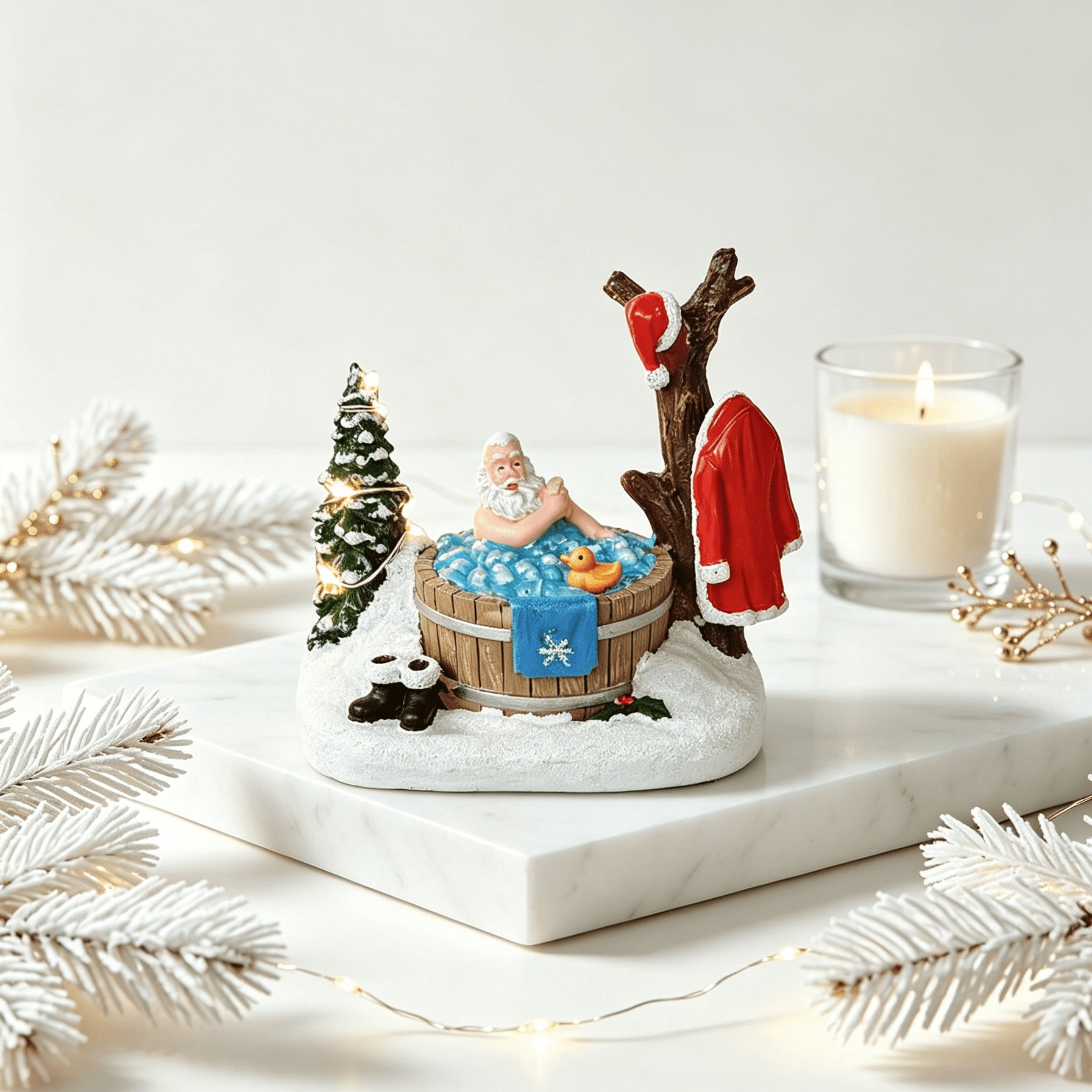 Light-Up Spa-La-La-La-La Christmas Village Decorative Figurine, Multicolor, 4", by Holiday Time