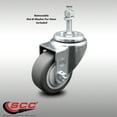 thumbnail image 2 of 3.5 Inch SS Thermoplastic Rubber Wheel Swivel 10mm Threaded Stem Caster SCC, 2 of 2