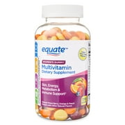 Equate Womens Multivitamin Gummies for Skin, Mixed Berry Orange and Peach, 170 Count, Compare to Centrum Womens Multigummies