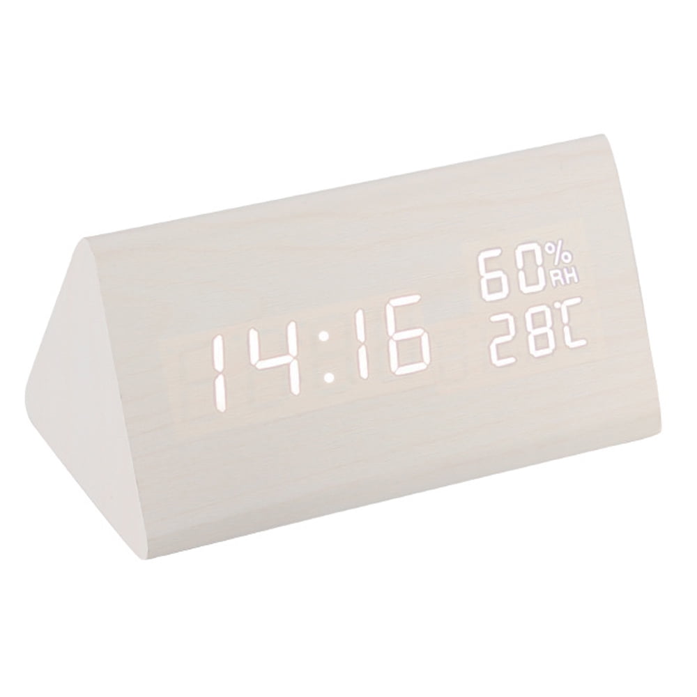 Wooden Alarm Clock, Smart LED Digital Clock for Bedroom/desks, Upgraded